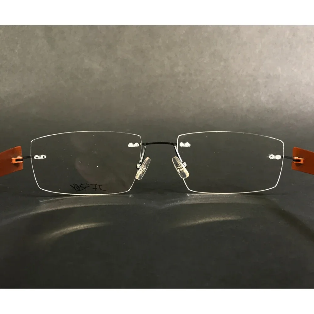 J.F. Rey Eyeglasses Frames JF2595 0000 Black Copper Brown Rimless 54-18.5-143